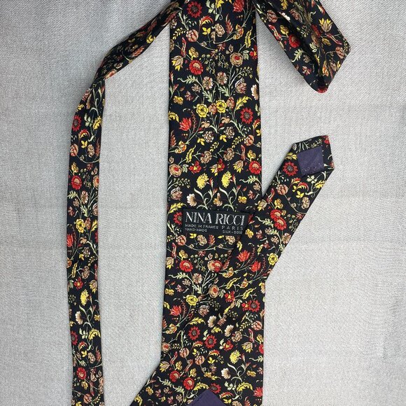 VINTAGE NINA RICCI 100% SILK TIE - Picture 4 of 5